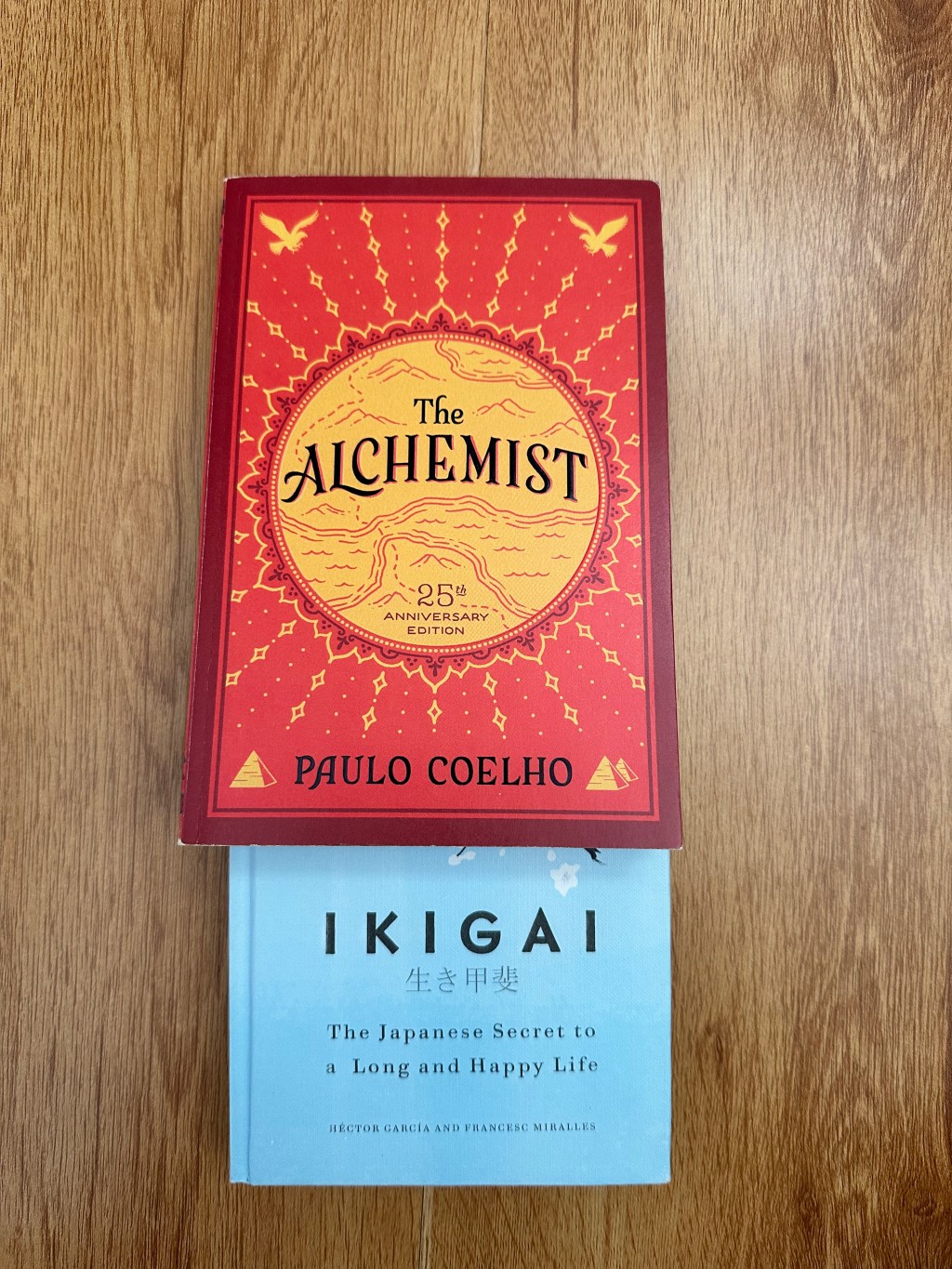 Covers of the Alchemist and Ikigai